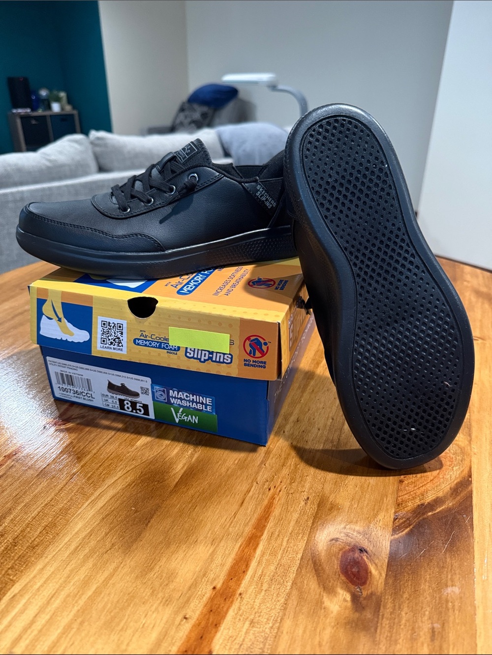 Women's Black Casual Laced-Up Shoes - Comfortable